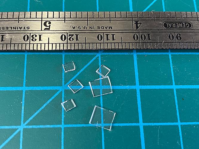 Diced chips from glass wafer